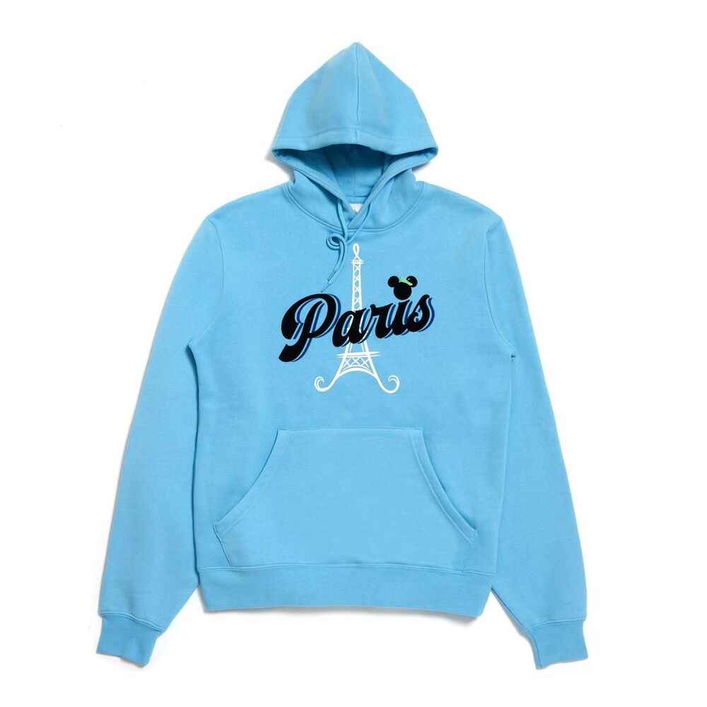 Disneyland Paris Hoodie Sweatshirt Mickey Mouse Eiffel Tower Blue size Small